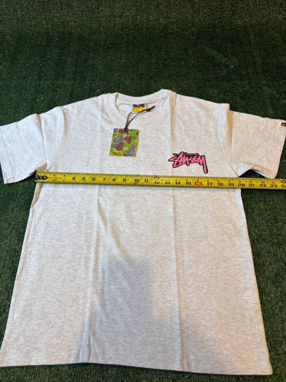 Stüssy x BAPE Ape Head Graphic Tee Gray NWT - Picture 9 of 9